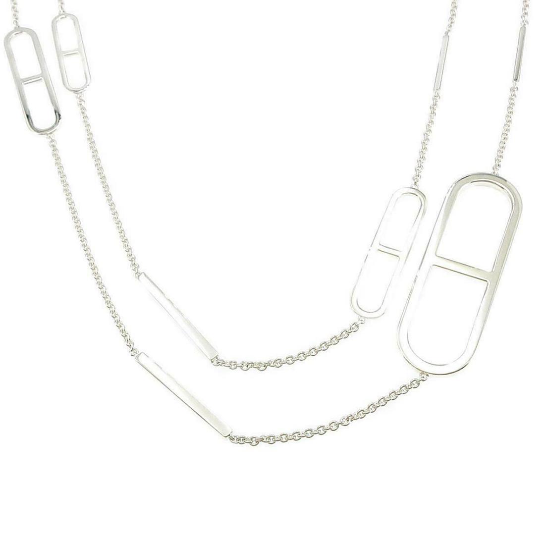 HERMES Ever Chaine d'Ancre Necklace: HERMES Ever Chaine d'Ancre Necklace Brand: HERMES Style: Necklace Material: 925 Gender: Ladies Size: 116cm Accessories: No case No Warranty Card Main Stone: No stones ActualSize: W : 19.9mm Type: Neck