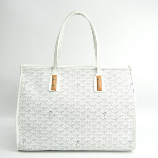 Goyard Marquise Women's Coated Canvas Leather Tote Bag Gray White