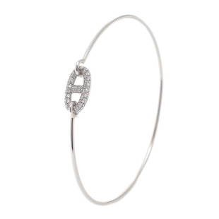 Hermes Chene Dunkle Rondo Bracelet K18WG Diamond: Hermes Chene Dunkle Rondo Bracelet K18WG Diamond Brand: Hermes Line: Chaine dAncre Type: Charm bracelet Material: White gold (18K) Color: White gold Stone: Diamond Weight (ct.): 0.32 Length: