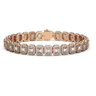 11.52 ctw Emerald Cut Diamond Micro Pave Bracelet 18K Rose Gold: 11.52 ctw Emerald Cut Diamond Micro Pave Bracelet 18K Rose Gold 11.52 ctw Emerald Cut Diamond Micro Pave Bracelet 18K Rose Gold Designer Brand Luxury Jewelrymade in the USA Suggested Retail Price: