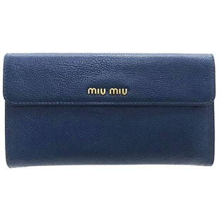 Miu Miu Miu Wallet Madras Leather Cobalt Navy 5M1133 Tri-Fold MADRAS COBALTO: Miu Miu Miu Wallet Madras Leather Cobalt Navy 5M1133 Tri-Fold MADRAS COBALTO Brand: Miu Miu Type: Long wallet (tri-fold) Material: Leather Leather: Color: Navy Size (HxWxD): 10.8cm x 19.3cm x