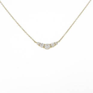 K18YG Diamond Necklace: K18YG Diamond Necklace Brand: Unbranded Style: Necklace Material: K18YG Gender: Ladies Size: 36-42cm Main Stone: Diamond 0.52ct ActualSize: Pendant:22.4 (H) mm x 16.2mm (W) : 6.3mm x 16.4mm