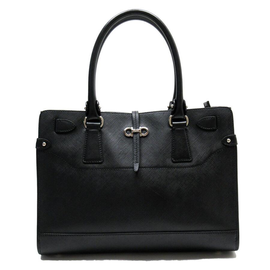 Salvatore Ferragamo Handbag Gancio Black Silver Leather: Salvatore Ferragamo Handbag Gancio Black Silver Leather Brand: Salvatore Ferragamo Line: Gancini Country of Origin: Italy Type: Handbag Material: Leather Leather: Color: Black Style: Everyday Closure: