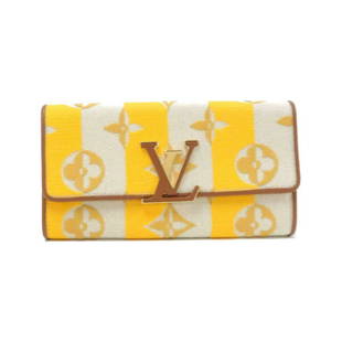 LOUIS VUITTON Monogram Wallet M80416: LOUIS VUITTON Monogram Wallet M80416 Brand: LOUIS VUITTON Style: Purse Color: YELLOW+WHITE / GOLD Parts Material: Canvas + Calf Gender: Ladies Size: WxHxD : 20cm x 11cm x 2.5cm Type: Purse