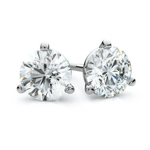 18k White Gold 3-prong Round Brilliant Diamond Stud Earrings (0.22 Ct. T.w., Si1-si2 Clarity, J-k: 18k White Gold 3-prong Round Brilliant Diamond Stud Earrings (0.22 Ct. T.w., Si1-si2 Clarity, J-k Color) These Enchanting Diamond Stud Earrings Come Set In 18k White Gold Metal With A 3-prong