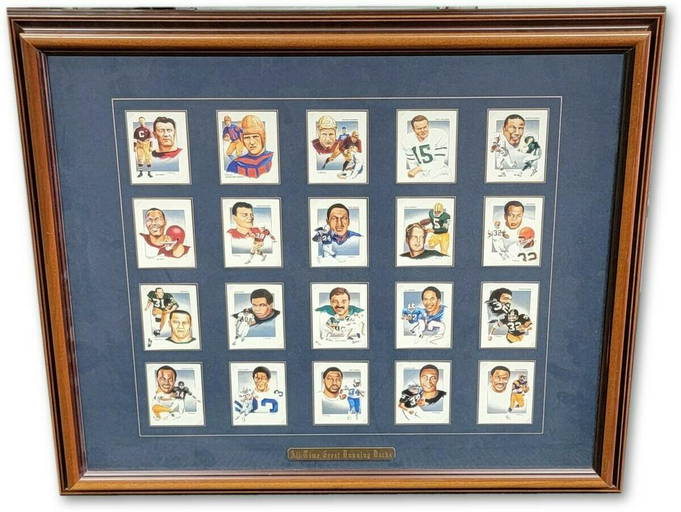 Great Running Backs Unsigned Framed Photo Collage Thorpe Grange Payton