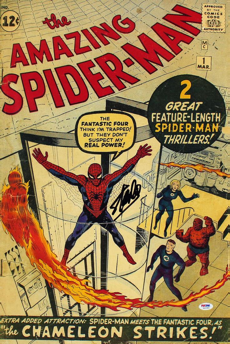 Stan Lee Marvel Signed 16x24 The Amazing Spider-Man Canvas PSA/DNA Itp: Stan Lee Marvel Signed 16x24 The Amazing Spider-Man Canvas PSA/DNA Itp Industry: Movies Object Type: Photograph Original/Reproduction: Original Autograph Authentication: PSA Product Coa: PSA Product S