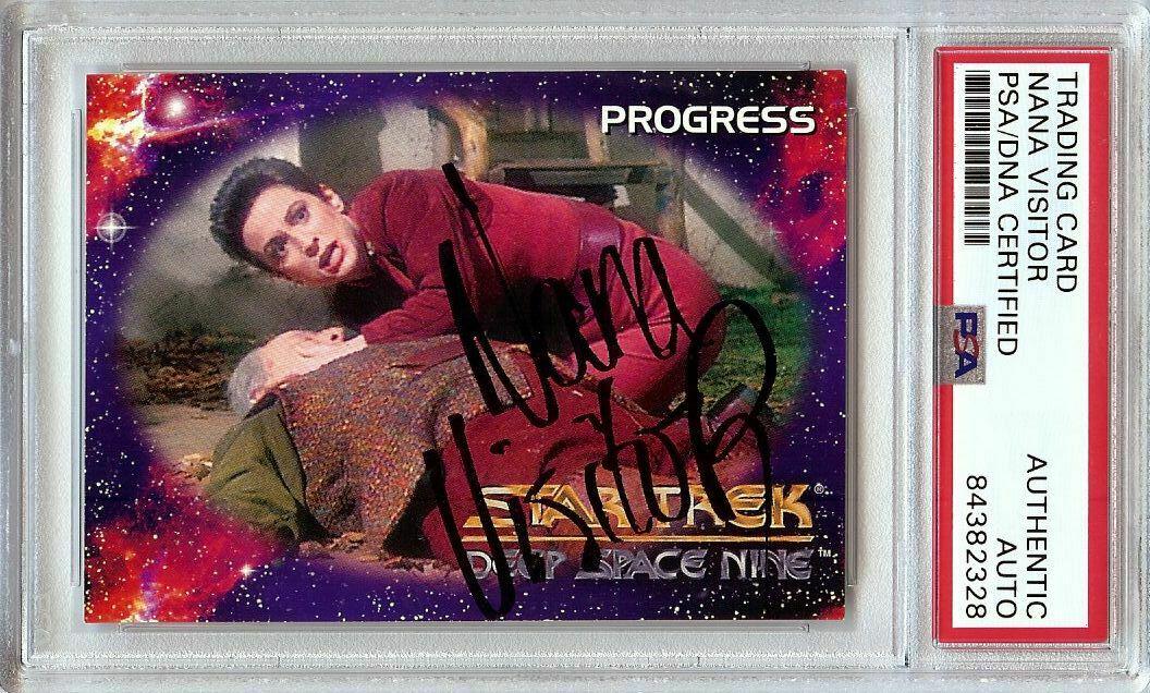 Nana Visitor Autographed Trading Card Star Trek: DS9 Kira Nerys PSA: Nana Visitor Autographed Trading Card Star Trek: DS9 Kira Nerys PSA Object Type: Trading Card Industry: Television Original/Reproduction: Original Autograph Authentication: Professional Sports (PSA/DN