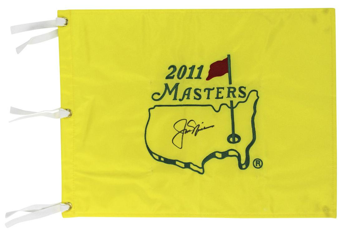 Jack Nicklaus Signed 2011 Masters Pin Flag Autographed BAS: Jack Nicklaus Signed 2011 Masters Pin Flag Autographed BAS Sport: Golf-PGA Product: Flag Original/Reprint: Original Player: Jack Nicklaus Autograph Authentication: Beckett Product Coa: Beckett Product