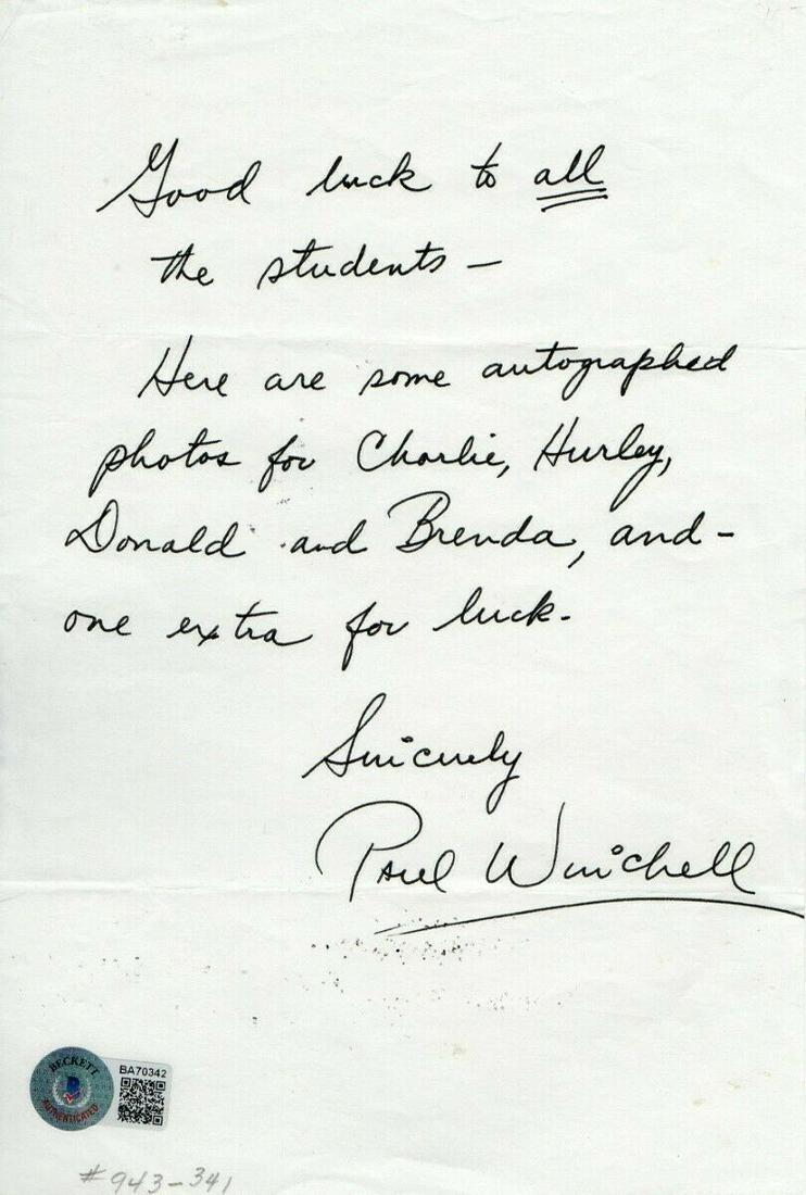 Paul Winchell Signed Autographed Personal Letter Actor Ventriloquist BAS: Paul Winchell Signed Autographed Personal Letter Actor Ventriloquist BAS Object Type: Personal Letter Industry: Television Original/Reproduction: Original Signed By: Paul Winchell Autograph Authentica
