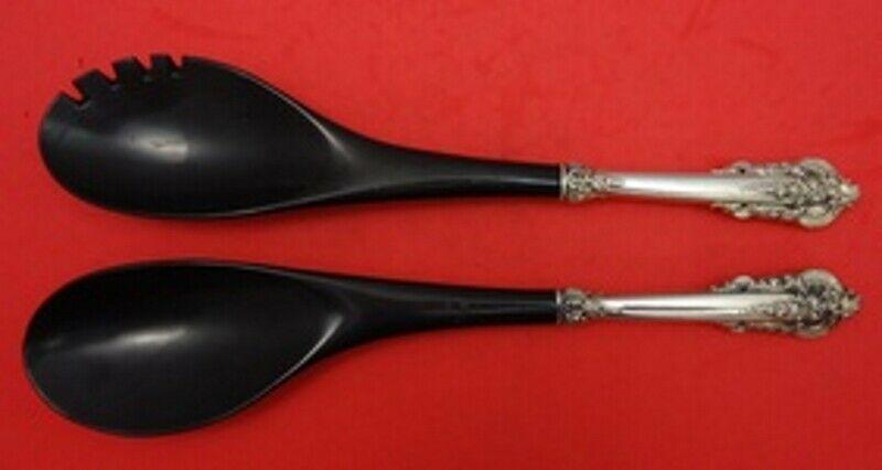 Grande Baroque by Wallace Sterling Silver Salad Serving Set w/ Ebony 2-pc HH: Grande Baroque by Wallace Sterling Silver Salad Serving Set w/ Ebony 2-pc HH Maker: Wallace Featured Refinements: Grand Baroque Silverware Composition: Sterling Silver Age: Post-1940 Brand: Wallace Pa