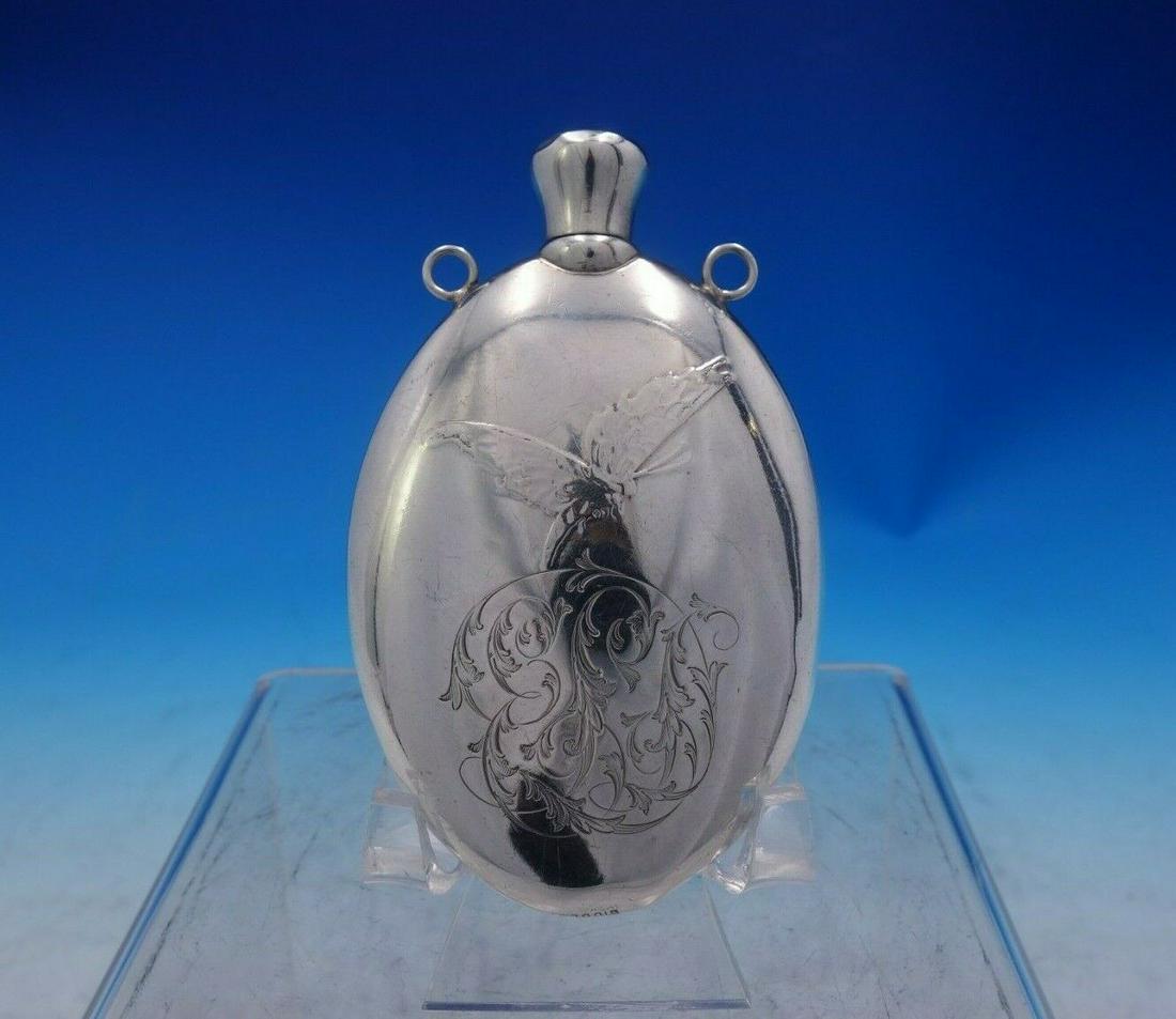 Antique Acid Etched by Whiting Sterling Silver Perfume Flask #2142F: Antique Acid Etched by Whiting Sterling Silver Perfume Flask #2142F Brand: Whiting Type: Flask Composition: Sterling Silver Maker: Whiting Antique acid etched by whiting Gorgeous antique acid etched b