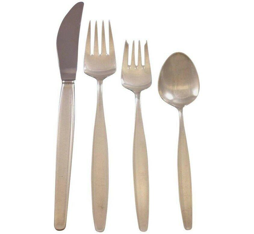 Cypress by Georg Jensen Sterling Silver Flatware Set Service 32 pcs: Cypress by Georg Jensen Sterling Silver Flatware Set Service 32 pcs Age: Post-1940 Pattern: Cypress Style: Mid-Century Modern Brand: Georg Jensen Type: Set Composition: Sterling Silver Maker: Georg Je