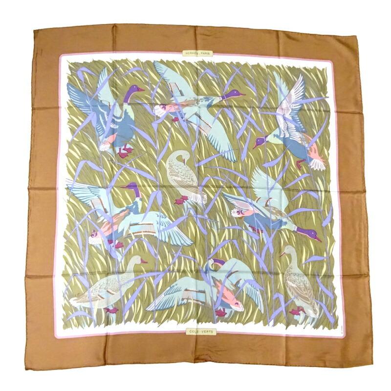 Hermes Carre 90 COLS.VERTS Mallard Women's Scarf 100% Silk Multi: Hermes Carre 90 COLS.VERTS Mallard Women's Scarf 100% Silk Multi Brand: Hermes Type: Scarf Gender: Women Color: Brown Multi-color Material: Silk100% Silk: 100% Size (LxW): 89cm x 89cm / 35.03 x 35.03