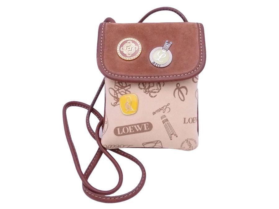 Loewe LOEWE Shoulder Bag 160th Anniversary Model Beige Red Brown Canvas Suede Leather: Loewe LOEWE Shoulder Bag 160th Anniversary Model Beige Red Brown Canvas Suede Leather Brand: Loewe Country of Origin: China Type: Shoulder bag Material: Canvas Suede Leather Canvas: Suede: Leather: Co