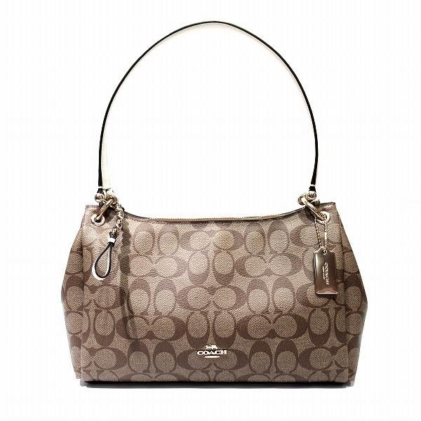 Coach Signature Women's PVC Leather Shoulder Bag Khaki White: Coach Signature Women's PVC Leather Shoulder Bag Khaki White Brand: Coach Line: Signature Type: Shoulder bag Material: PVC Leather PVC: Leather: Color: Khaki White Outer Pocket: Open pocket1 Open pock