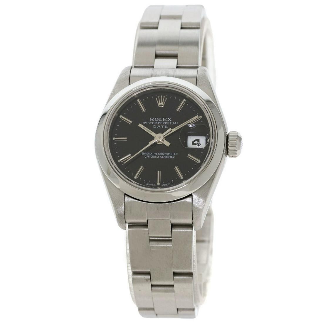Rolex 69160 Oyster Perpetual Date Watch Stainless Steel / SS Ladies ROLEX: Rolex 69160 Oyster Perpetual Date Watch Stainless Steel / SS Ladies ROLEX Brand: Rolex Gender: Women Display: Analog Material (Case): Stainless steel Material (Band): Stainless steel Color: Black Move