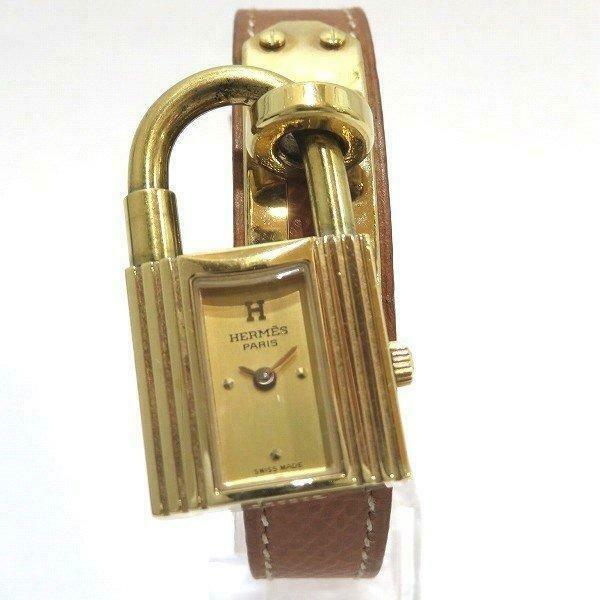Hermes Kelly Quartz Gold Plated Brown Leather Belt Gold Dial Ladies: Hermes Kelly Quartz Gold Plated Brown Leather Belt Gold Dial Ladies Brand: Hermes Type: Wristwatch Department: Ladies Pre-Owned The Mynt Guarantee: All items in this auction are guaranteed authentic a