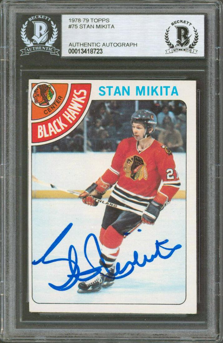 Blackhawks Stan Mikita Signed 1978-79 Topps #75 Card BAS: Blackhawks Stan Mikita Signed 1978-79 Topps #75 Card BAS Graded: No Sport: Ice Hockey Team: Chicago Blackhawks League: NHL Certification Number: 13418723 Product Coa: Beckett Product Signed By Name: S