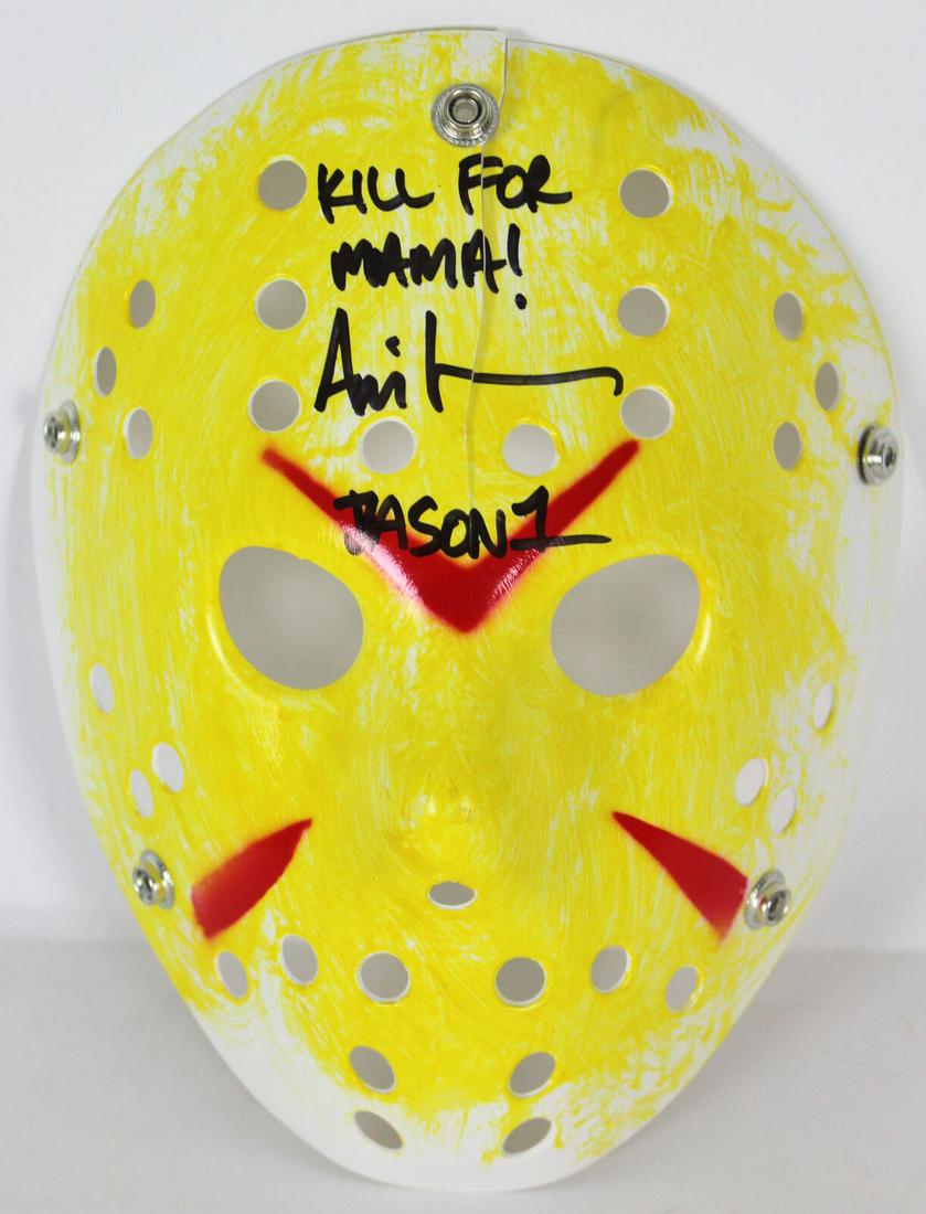 Ari Lehman Friday The 13th "Kill For Mama!" Signed Yellow Jason Mask BAS: Ari Lehman Friday The 13th "Kill For Mama!" Signed Yellow Jason Mask BAS Autograph Authentication: BAS Product Coa: BAS Product Signed By Name: Ari Lehman Product Signed By Brand: Friday The 13th Pre-