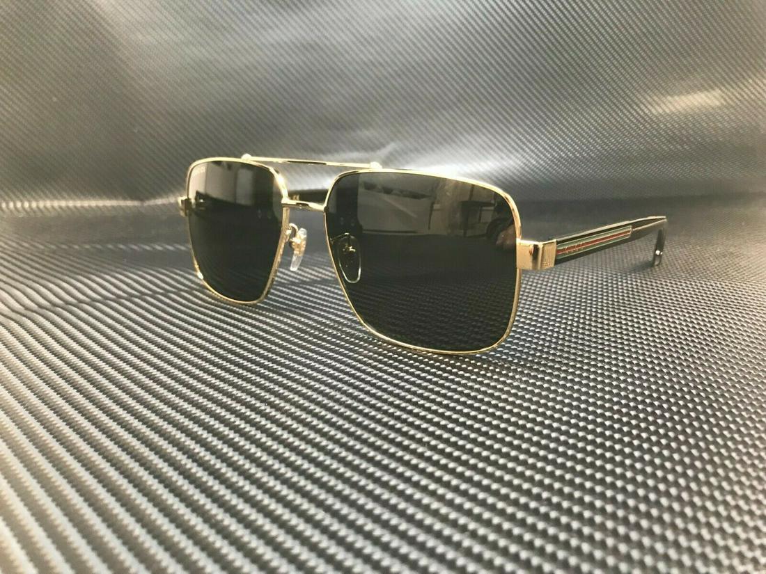 GUCCI GG0529S 001 Gold Square Rectangle Men's Sunglasses 60: GUCCI GG0529S 001 Gold Square Rectangle Men's Sunglasses 60 Country/Region Of Manufacture: Italy Pattern: Solid Lens Technology: Anti-Reflective Character: Pouch Vintage: No Brand: Gucci Frame Color: