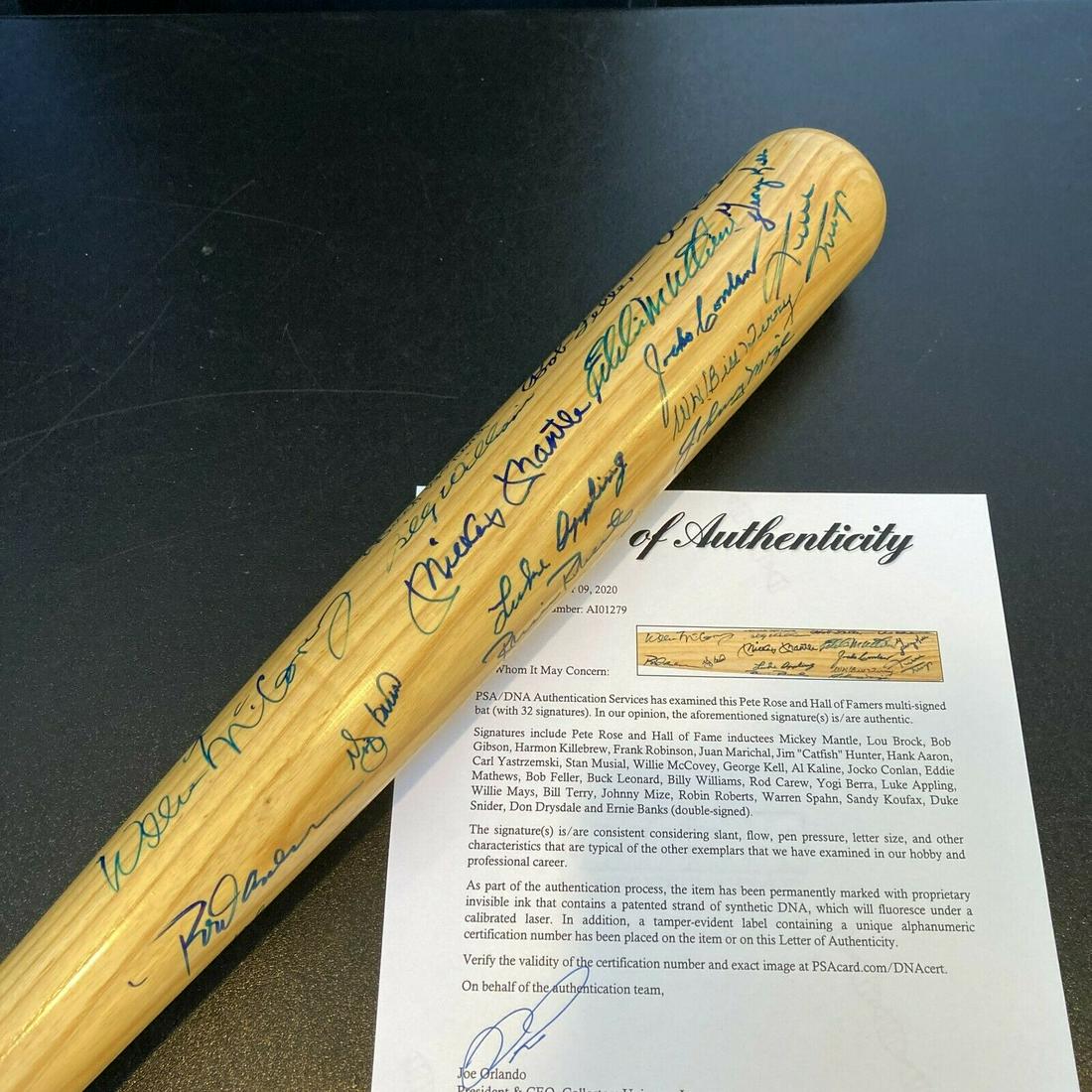 Stunning Mickey Mantle Willie Mays Hank Aaron Sandy Koufax HOF Signed Bat: Stunning Mickey Mantle Willie Mays Hank Aaron Sandy Koufax HOF Signed Bat Product: Bat Sport: Baseball-MLB Autograph Authentication: Professional Sports (PSA/DNA) Team: New York Yankees Player: Mickey