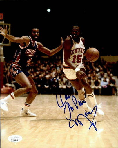 Earl 'The Pearl' Monroe Autographed New York Knicks Blue Jersey (PSA)