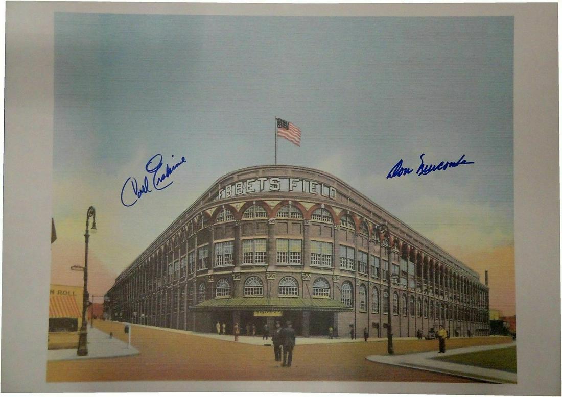 Don Newcombe Carl Erskine Signed 16x20 Ebbets Field Print Brooklyn Dodgers: Don Newcombe Carl Erskine Signed 16x20 Ebbets Field Print Brooklyn Dodgers Sport: Baseball-MLB Product: Photo Original/Reprint: Original Player: Don Newcombe Team: Los Angeles Dodgers Pre-Owned PLEASE