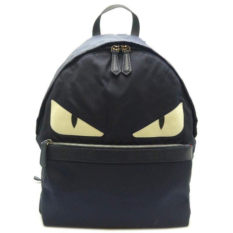 Fendi Backpack Monster Men's Daypack 7VZ012 Nylon Navy: Fendi Backpack Monster Men's Daypack 7VZ012 Nylon Navy Brand: Fendi Type: Backpack Material: Nylon Leather Nylon: Leather: Color: Navy Closure: Zipper Gender: Men Size (HxWxD): 40cm x 32cm x 13cm / 15