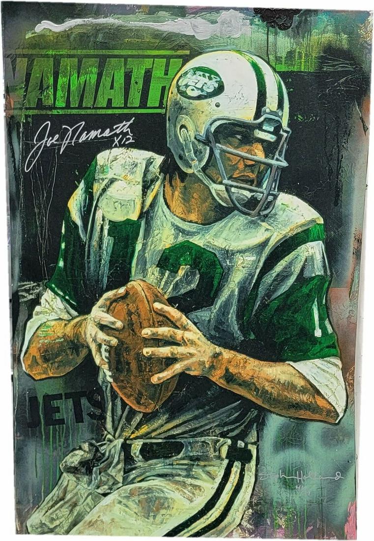 Joe Namath Hand Signed Autographed Stephen Holland 28x43 Canvas 10/69: Joe Namath Hand Signed Autographed Stephen Holland 28x43 Canvas 10/69 Sport: Football-NFL Product: Lithograph Poster & Print Original/Reprint: Original Player: Joe Namath Team: New York Jets Autograph