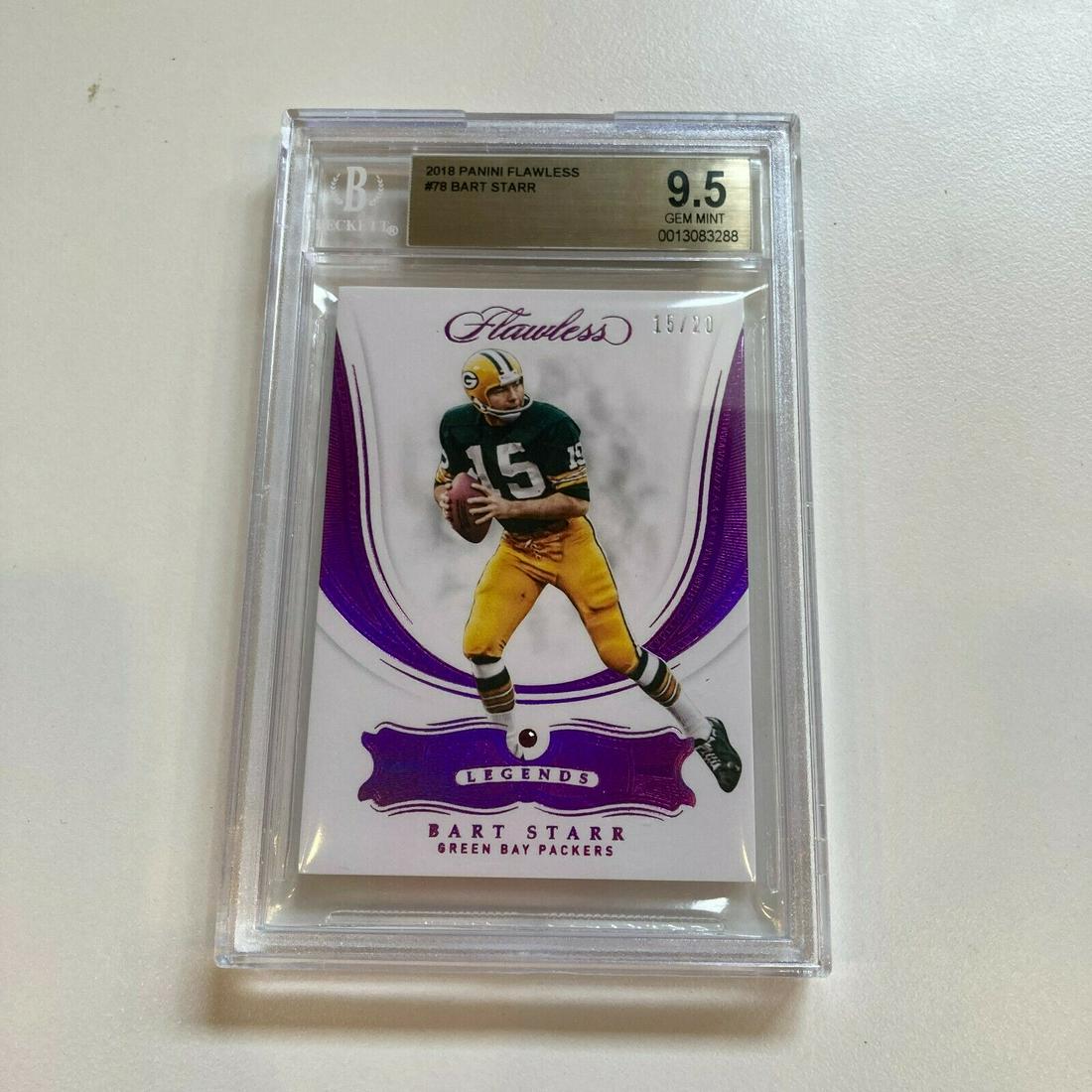 2018 Panini Flawless Bart Starr #15/20 BGS 9.5 Gem Mint: 2018 Panini Flawless Bart Starr #15/20 BGS 9.5 Gem Mint Set: 2018 Panini Flawless Season: 2018 Graded: Yes Player/Athlete: Melvin Gordon Bart Starr Grade: 9.5 Type: Sports Trading Card Manufacturer: P
