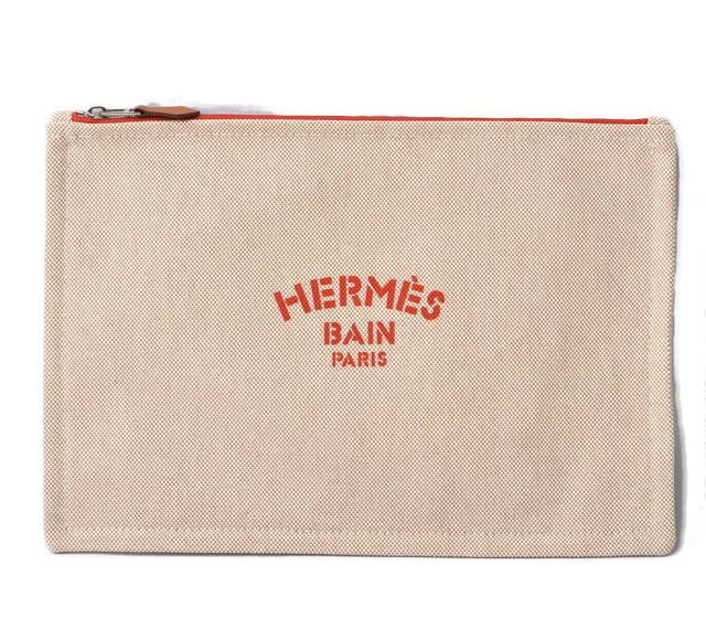 Hermes Flat Pouch / Clutch Bag HERMES Canvas New Yotting GM Natural: Hermes Flat Pouch / Clutch Bag HERMES Canvas New Yotting GM Natural Brand: Hermes Model: 210616-172-09-h Type: Clutch bag Pouch Material: Canvas Canvas: Color: Natural Red color Size (HxWxD): 19.5cm x