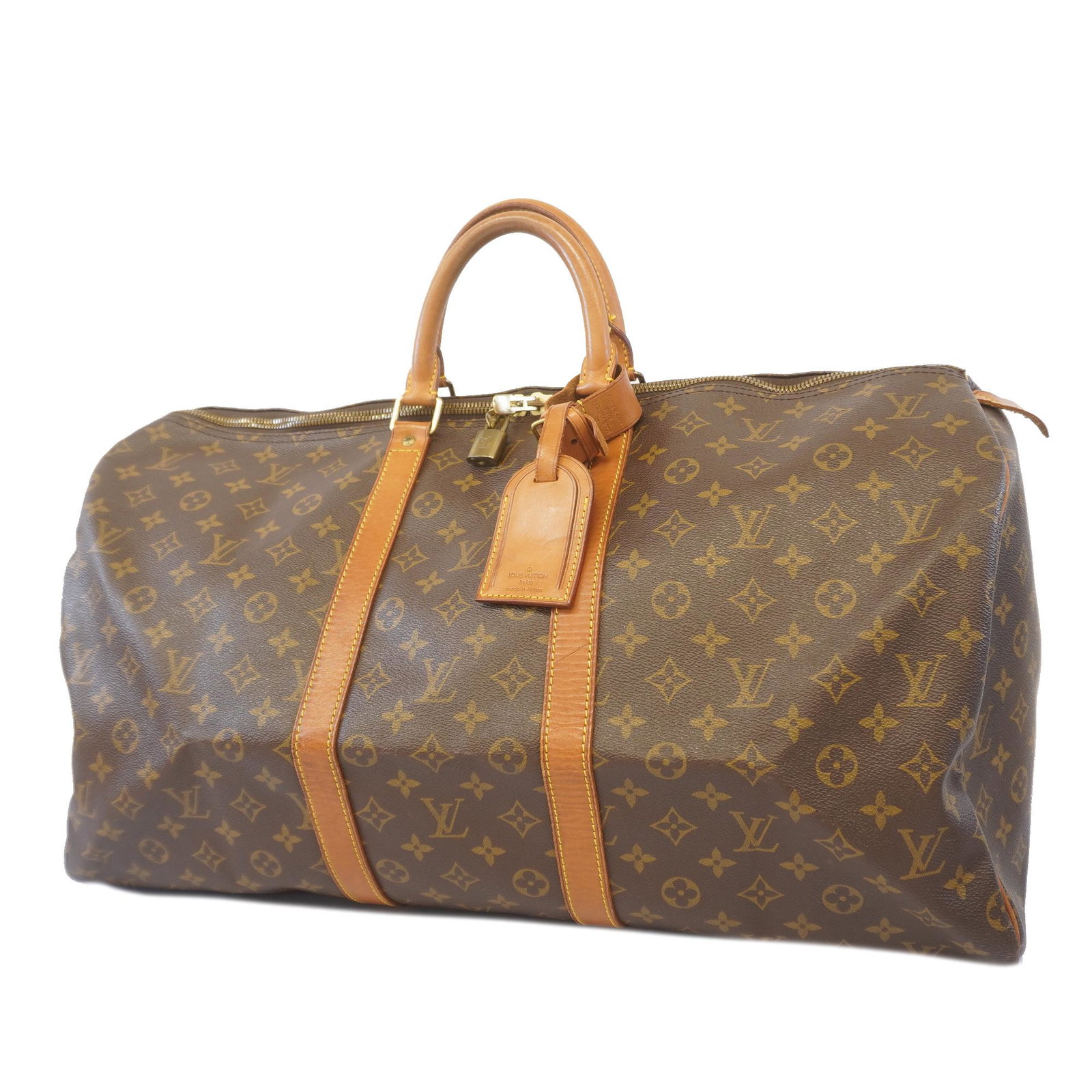 Louis Vuitton Monogram Keepol 55 M41424 Men Women Unisex Boston: Louis Vuitton Monogram Keepol 55 M41424 Men Women Unisex Boston Brand: Louis Vuitton Line: Monogram Model: Keepol 55 M41424 Type: Boston bag Hardware Color: Gold Closure: Zipper Gender: Men Women Unis