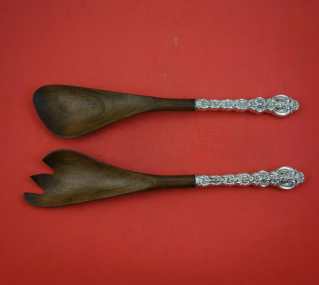 King Louis by International Sterling Silver Salad Serving Set 2pc with Wood 12": King Louis by International Sterling Silver Salad Serving Set 2pc with Wood 12" Maker: International Composition: Sterling Silver Age: Post-1940 Brand: International Pattern: King Louis Type: Salad Se