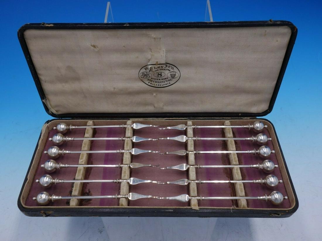 Ball End by George Sharp Sterling Silver Nut Pick Set 12pc in Box 11" x 4 1/2": Ball End by George Sharp Sterling Silver Nut Pick Set 12pc in Box 11" x 4 1/2" Brand: George Sharp Composition: Sterling Silver Maker: George Sharp Pattern: Ball End Type: Set Ball end by george sharp
