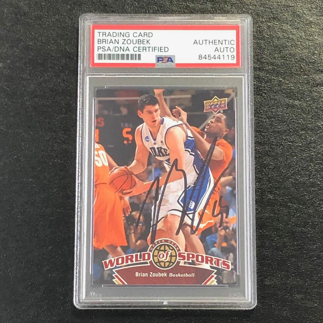 2010 Upper Deck World of Sports #52 Brian Zoubek Signed PSA Slabbed Auto Duke (1 of 2)