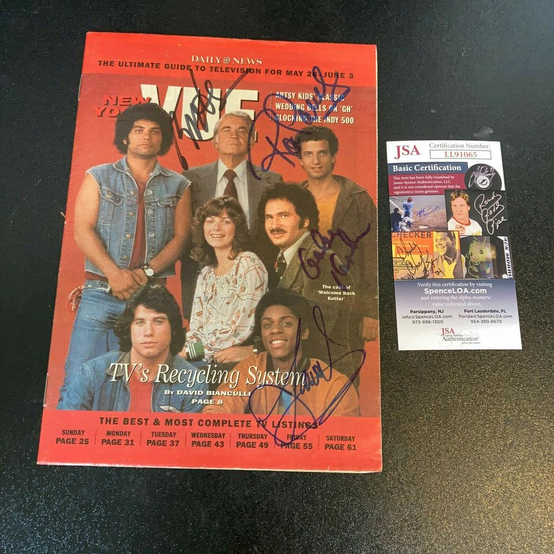Welcome Back Kotter Cast Signed Magazine Robert Hegyes Palillo Kaplan JSA COA: Welcome Back Kotter Cast Signed Magazine Robert Hegyes Palillo Kaplan JSA COA Autograph Authentication: James Spence (JSA) Signed: Yes Industry: Movies Original/Reproduction: Original Pre-Owned PLEASE