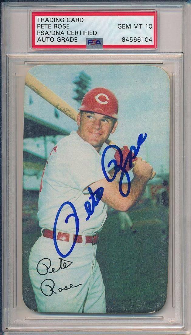 1970 Topps Supers Pete Rose #34 Card Signed/Auto PSA/DNA GEM MINT 10 167614: 1970 Topps Supers Pete Rose #34 Card Signed/Auto PSA/DNA GEM MINT 10 167614 Sport: Baseball-MLB Product: Photo Original/Reprint: Original Team: Cincinnati Reds Autograph Authentication: PSA/DNA League