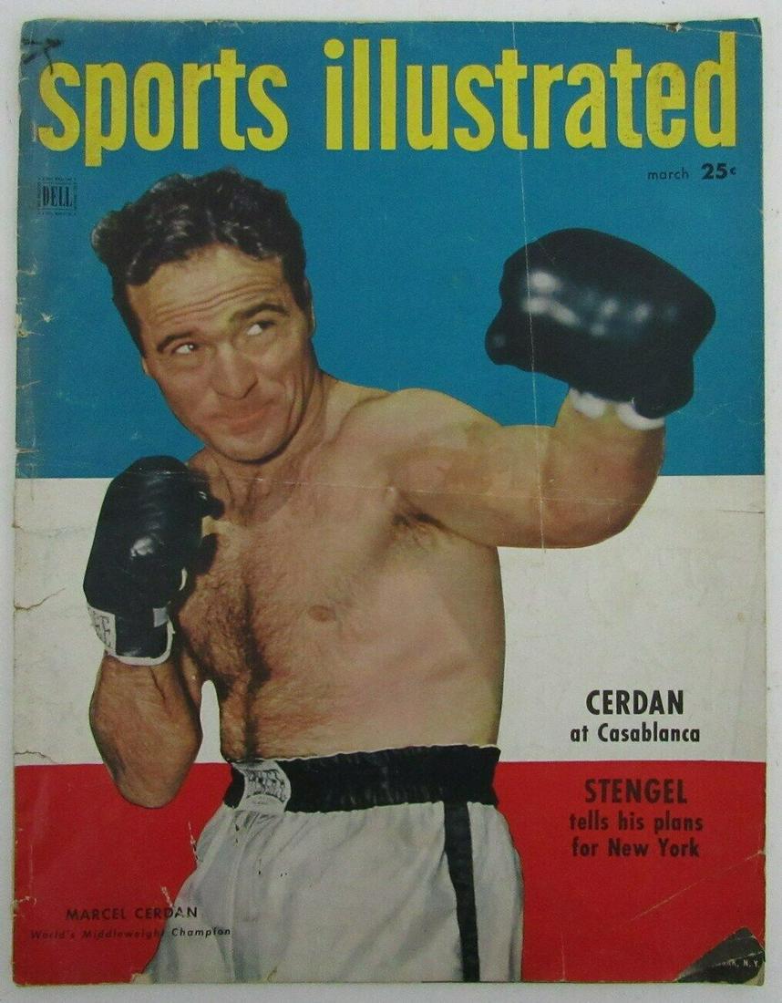 March 1949 Sports Illustrated Magazine Marcel Cerdan on Cover 167650: March 1949 Sports Illustrated Magazine Marcel Cerdan on Cover 167650 Sport: Boxing Product: Magazine Original/Reprint: Original Autograph Authentication: Seller League: Boxing Pre-Owned PLEASE NOTE: F