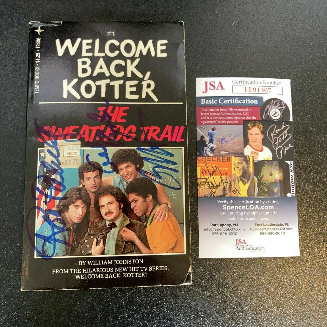 Welcome Back Kotter Cast Signed Vintage 1970's Book With JSA COA: Welcome Back Kotter Cast Signed Vintage 1970's Book With JSA COA Original/Reproduction: Original Product: Ball Sport: Baseball-MLB Original/Reprint: Original Autograph Authentication: James Spence (JS
