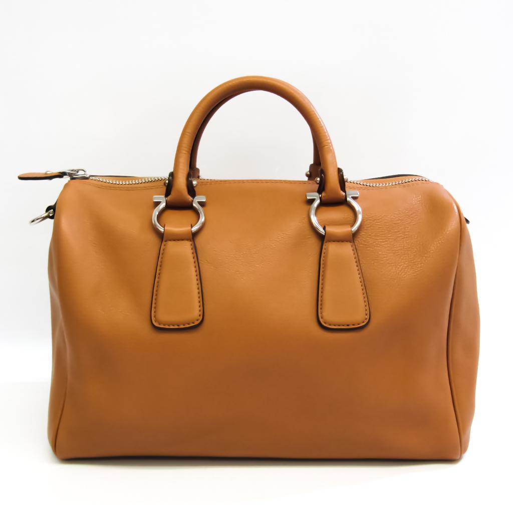 Salvatore Ferragamo Gancini FZ-21 B465 Leather Handbag Light Brown: Salvatore Ferragamo Gancini FZ-21 B465 Leather Handbag Light Brown Brand: Salvatore Ferragamo Line: Gancini Model: FZ-21 B465 Country of Origin: Italy Type: Handbag Material: Leather Leather: Leather/