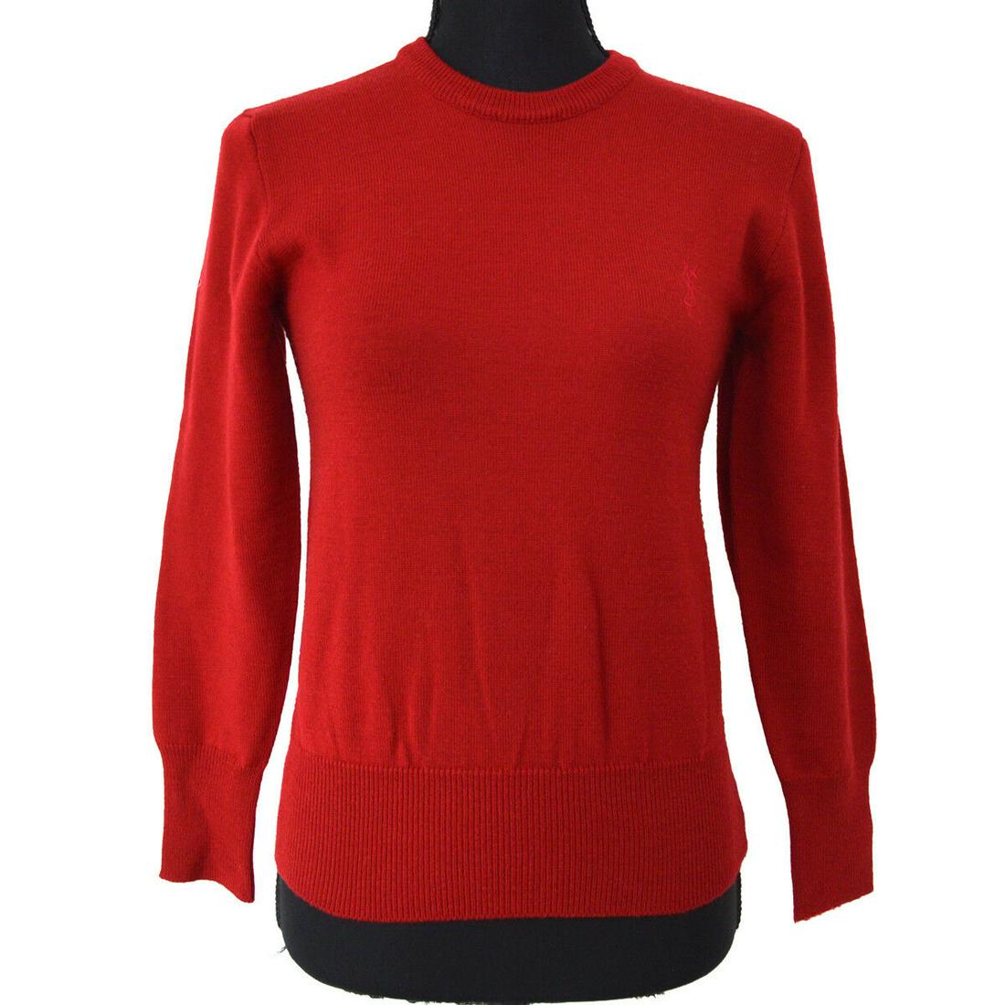 Yves Saint Laurent Vintage Long Sleeve Tops Red Wool: Yves Saint Laurent Vintage Long Sleeve Tops Red Wool Size: #- Style: Tops Outer Shell Material: 100% Wool Type: Tops Color: Red Brand: Yves Saint Laurent Size Type: Regular Outside Condition: B: Reaso