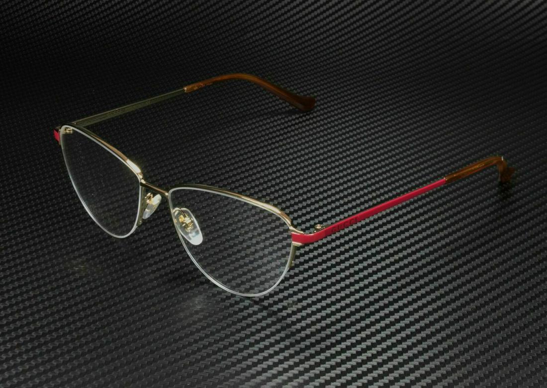 GUCCI GG0580O 003 Cat Eye Gold Pink Demo Lens Women's Eyeglasses 55 mm: GUCCI GG0580O 003 Cat Eye Gold Pink Demo Lens Women's Eyeglasses 55 mm Brand: Gucci Frame Color: Pink Type: Eyeglasses Frame Material: Metal Acetate Lens Socket Width: 55 mm Style: Oval Features: Half