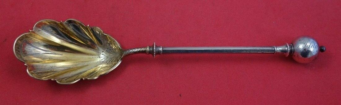 Ball End by George Sharp Sterling Silver Preserve Spoon GW 7 1/2": Ball End by George Sharp Sterling Silver Preserve Spoon GW 7 1/2" Maker: George Sharp Composition: Sterling Silver Brand: George Sharp Pattern: Ball End Type: Serving Spoon Ball end by george sharp st