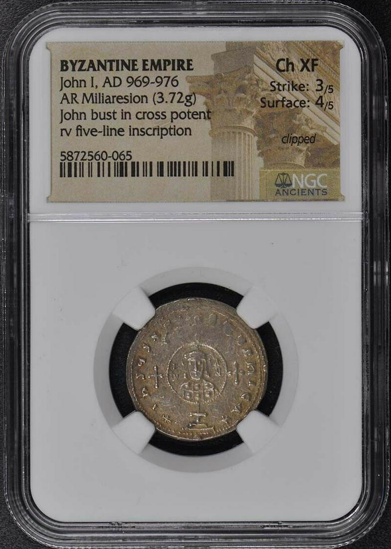 John I AD 969-976 BYZANTINE EMPIRE AR Miliaresion NGC XF45: John I AD 969-976 BYZANTINE EMPIRE AR Miliaresion NGC XF45 Certification: NGC Certification Number: 5872560065 Grade: XF45 Pre-Owned The MYNT Guarantee: All items in this auction are guaranteed authen