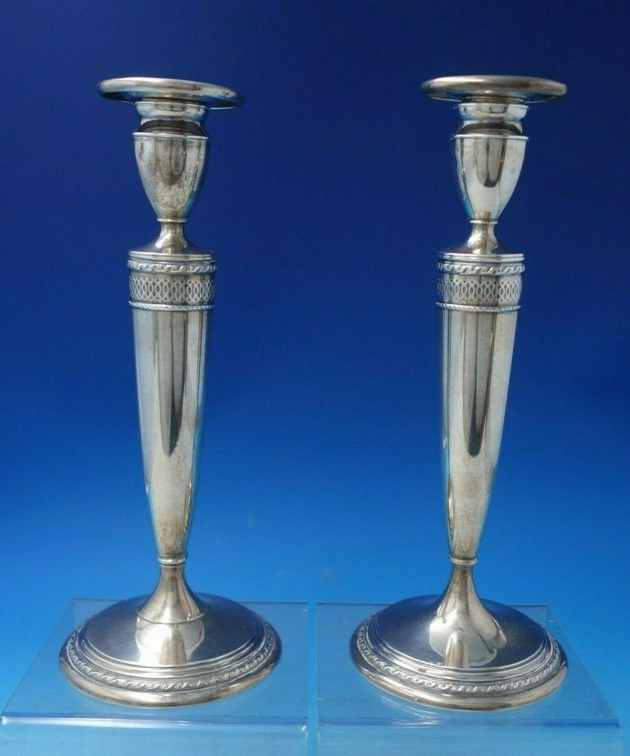Roanoke by Gorham Sterling Silver Candlestick Pair #A12634 c.1915 10" (#5974): Roanoke by Gorham Sterling Silver Candlestick Pair #A12634 c.1915 10" (#5974) Composition: Sterling Silver Brand: Gorham Pattern: Roanoke Roanoke by gorhamlovely roanoke by gorham sterling silver pair