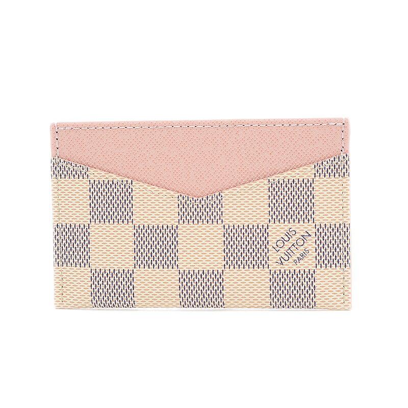 Louis Vuitton Damier Azur Porto Cartosan Pull Card Case N60286: Louis Vuitton Damier Azur Porto Cartosan Pull Card Case N60286 Brand: Louis Vuitton Line: Damier Azur Type: Card case Color: Pink White Material: Damier Azur Damier Azur: Size (HxWxD): 7cm x 11cm / 2.