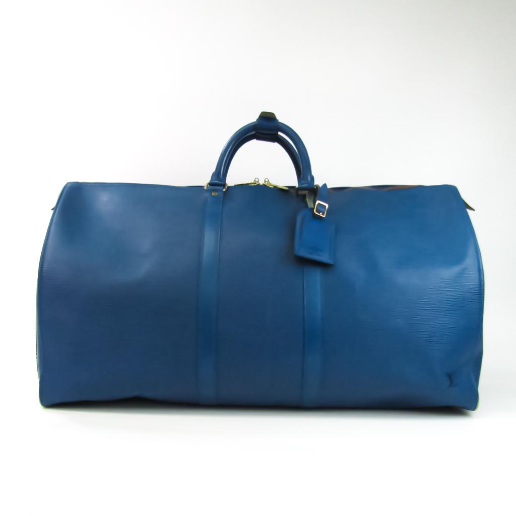 Louis Vuitton Epi Keepall 55 M42955 Unisex Boston Bag Toledo Blue: Louis Vuitton Epi Keepall 55 M42955 Unisex Boston Bag Toledo Blue Brand: Louis Vuitton Line: Epi Model: Keepall 55 M42955 Country of Origin: France Type: Boston bag Material: Epi leather Epi leather: 