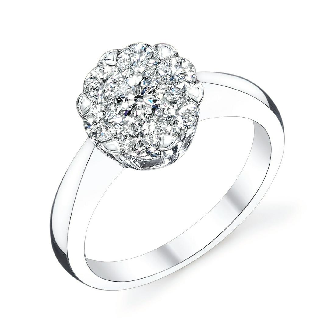 Diamond Coronet Solitaire Style Ring In 14k White Gold 1/4ctw: Diamond Coronet Solitaire Style Ring In 14k White Gold 1/4ctw Timeless Solitaire Style Ring Has 0.25 Carats Of Round Brilliants Set In 14k White Gold 14k White Gold Coronet Ring With 7 Round Brilliant