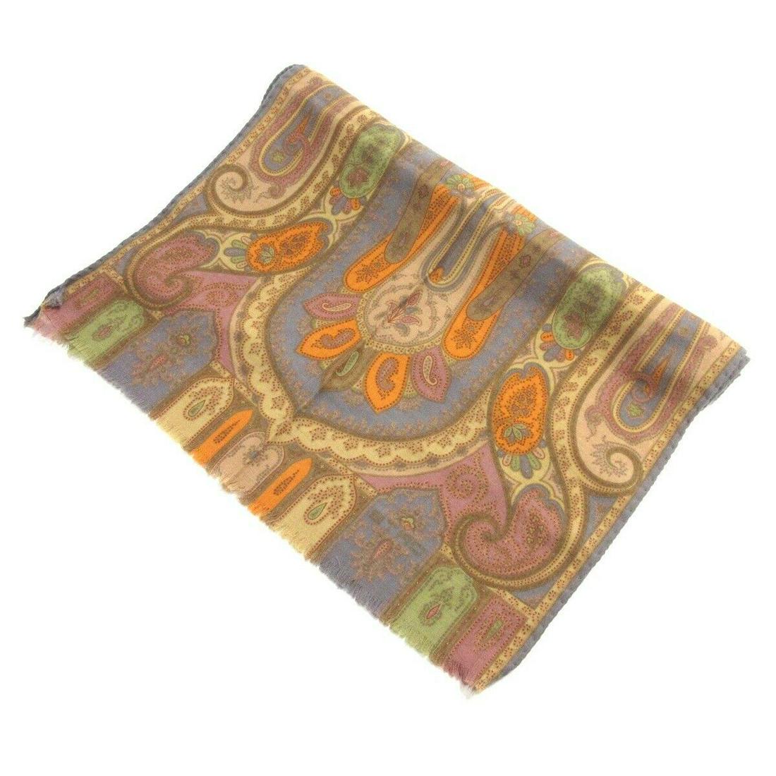 ETRO Gray LightBrown Multi Wool Silk: ETRO Gray LightBrown Multi Wool Silk Brand: ETRO Style: Scarf Color: Gray LightBrown Multi Material: Wool Silk Accessories: None Type: Scarf B: Reasonable Wear and Tears The Mynt Guarantee: All items